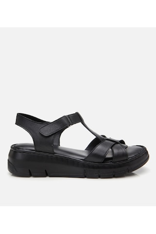 Hotiç Kadın Deri Siyah Ayarlanabilir Comfort Sandalet 01sah306850a100 Siyah-black Siyah