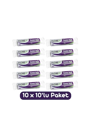 Florex Standart Büyük Boy Çöp Torbası 65x80 Cm 10'lu Rulo Siyah 10 Rulo (100 Adet)