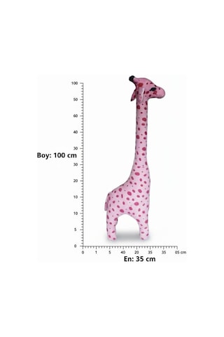 Zürafa Peluş Oyuncak Oyun Arkadaşım Yastık 100 Cm Pembe