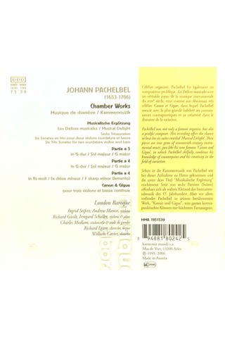 Plak Değildir Cd Dir Cd Pachelbel Canon & Gigue Chamber Works C