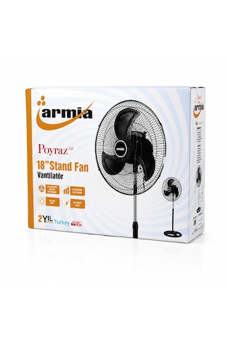 Go İthalat 18 İnç Sanayi Vantilatör 3 Metal Kanat: Çap:56cm - Y: 140cm - 3 Kademe Hız 80w