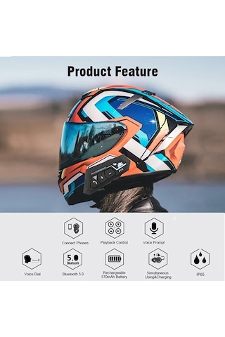 Kask Kulaklık Bt22 Bluetooth Motosiklet Kulaklık 5.0 Bluetooth Intercom Motosiklet Kulaklık