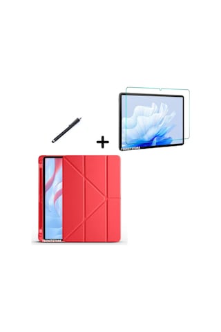 Honor Pad X9 11.5 İnç Uyumlu Kalem Bölmeli Standlı Silikon Kılıf + Ekran Koruyucu + Kalem 3'lü Set Kılıf