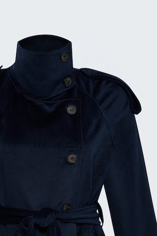Sateen Kadife Kısa Ceket - Lacivert-138107