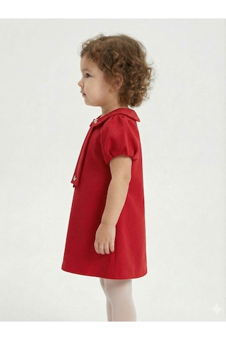 Xo Kids Kız Çocuk Kısa Kol Elbise 1-6 Yaş 2915-1 Kırmızı