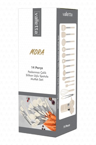 Valletta Mora Paslanmaz Çelik Silikon Uçlu Spatula Mutfak Seti