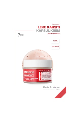 Leke Karşıtı Kapsül Krem Astaxanthin Içerikli, Cilt Tonu Eşitleyici Aydınlatıcı Bakım 50ml