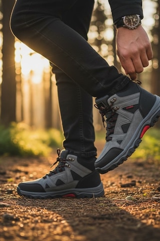 Enoch Erkek Kürklü Su Geçirmez Outdoor Trekking Ve Doğa Yürüyüş Botu Füme
