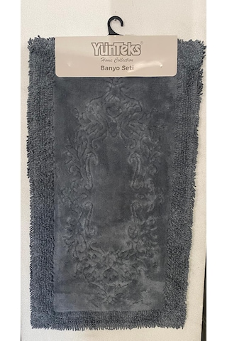 Pamuk Makarna Tufting 2'li Klozet Takımı , Banyo Seti , Damask, A