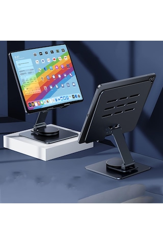 360 Derece Dönerli Telefon Tablet Tutucu Metal Stand-al4721 Gümüş