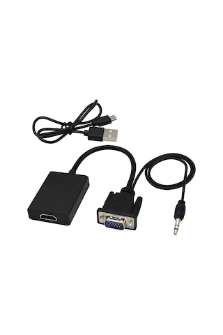 VGA - HDMI Dönüştürücü Adaptör Çıkış 1080P VGA Erkek - HDMI Dişi