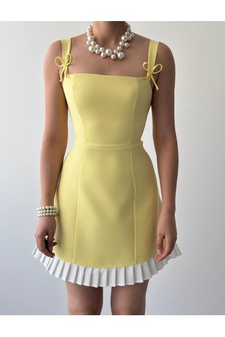 Moderie Butik Steel Fiyonk Detay Elbise Altın