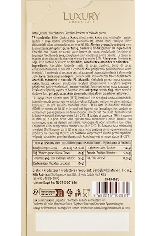 Beyoğlu Çikolata Luxury Bitter Çikolatalı Tablet Çikolata 65 Gr.