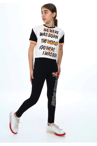 Kız Çocuk Taytlı Alt-üst 2'li Takım 12141 Beyaz