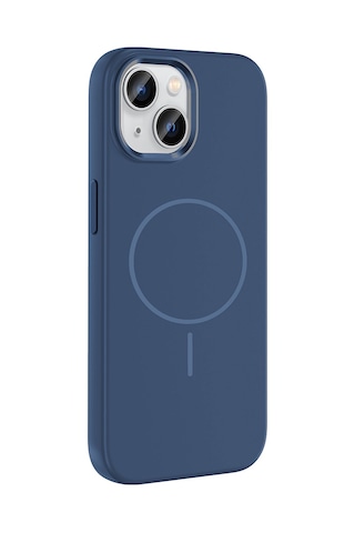 Ardemix Apple Uyumlu iPhone 15 Kılıf M-safe Şarj Özellikli Metal Kamera Çerçeveli Zore Edi Silikon Kapak - Siyah