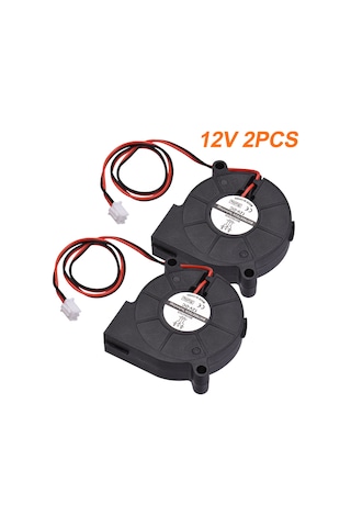 Shineyee 12v 5015 Soğutma Fanı 2 Adet - 3d Yazıcı Parçası, Yağlı Rulmanlı, 50x50x15mm Boyutlu