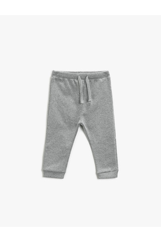 Koton Beli Bağlamalı Basic Eşofman Altı Gri Melanj 1ymb48529ok
