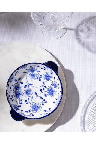Madame Coco Reve Bleu Seren Yuvarlak Tabak - 19 Cm - Mavi/beyaz 8684427225165 Çok Renkli