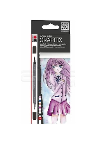 Marabu Graphix Aqua Pen 6lı Set Make Manga