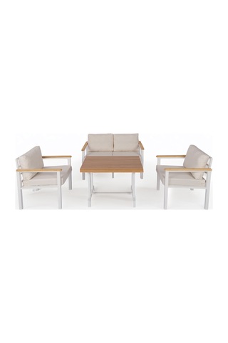 Neokas Balkon Mobilyası, Bahçe Takımı, Kafe Koltuğu, Bekleme Alanı Koltuğu, 1 + 1 + 2 + Masa Beyaz
