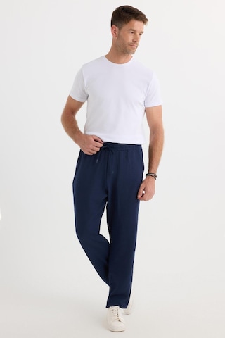 Tudors Erkek Standart Fit Normal Kesim Beli Bağcıklı Geniş Paça Lacivert Pantolon-37579 Lacivert