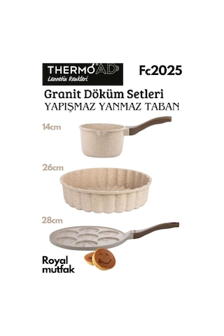 Thermoad 3'lü Vizon Set (Sosluk&Sütlük-Tart Kalıbı-Emojili Pankek Tavası)