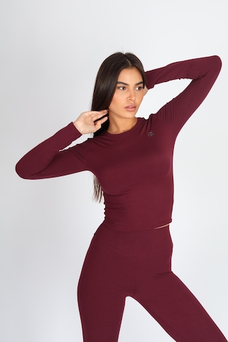 Soft&Basic Kadın Uzun Kollu Baskılı Bisiklet Yaka Bordo-lacivert Body Çok Renkli