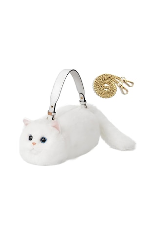 NessiWorld Kedi El Çantası Beyaz