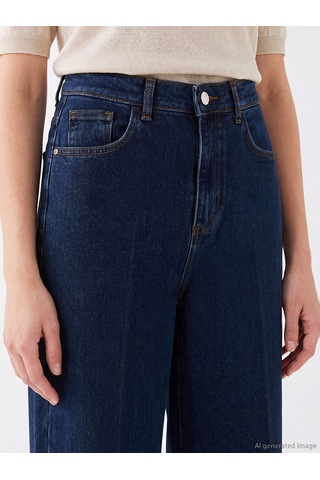 Lcw Modest İndigo Wideleg Kadın Jean Pantolon