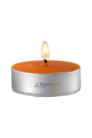 10 Lu Tarçın Kokulu Kahve Rengi Tealight Mum Kahverengi