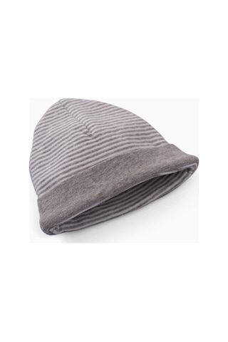 Yenidoğan Şapka Gri Çizgili Gri