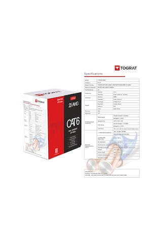 305m Cat6 Cat 6 Kablo - 23 Awg - Ethernet İnternet Kablosu Cat 6e