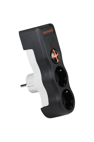 Tunçmatik İkili Akım Korumalı Priz Anahtarlı Siyah Tsk19022 1050 Joule