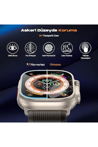 Apple Watch Ultra 2, Ultra 49mm İle Uyumlu, 49mm Ekran Koruyucu, Kolay Hizalama Çerçevesi İle Kurulum, Su Geçirmez, Uhd Temperli Cam, Watch Screen Protector, Otomatik Hizalama Aparatlı