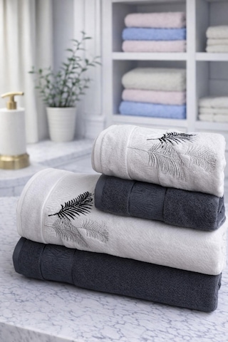 Özdilek Golden Palm Best Set Hamam Takımı Antrasit-a.gri Çok Renkli