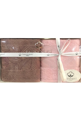 Royam Hazangülü %100 Pamuklu Jakarlı 2 Li El Yüz Havlusu Seti 50 X 90 Çok Renkli