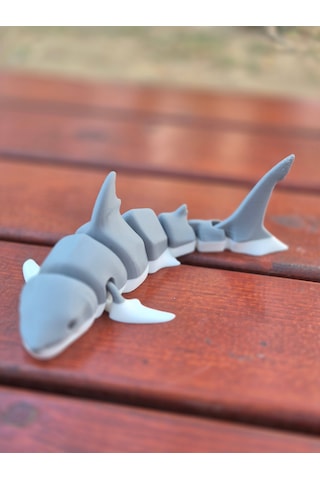 Hareketli 3d Baskı Köpek Balığı Oyuncağı Esnek Ve Eklemli Ta...