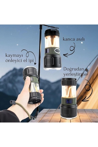 Wison Ws-705 Çok Fonksiyonlu Kamp Feneri Gri