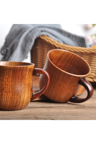 Mufunye Eko-friendly Ahşap Kupa, Ergonomik Kollü, Sürdürülebilir Malzeme, Kahve Ve Sıcak İçecekler İçin, Ticari Toplu Satış Diğer