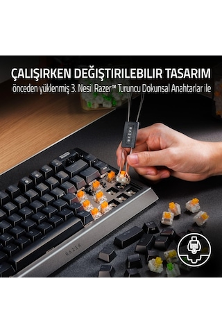 Razer Blackwidow V4 75% - Çalışırken Değiştirilebilir Mekanik Oyu