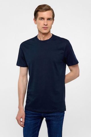 Lacivert Regular Düz Bisiklet Yaka Tişört-38578 Lacivert