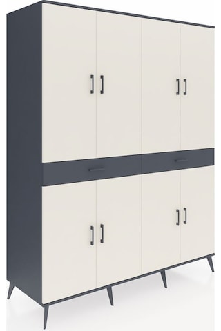 Kronos Gardrop 10 Raflı 2 Çekmeceli 8 Kapaklı 176x59x221 Antrasit-aytaşı/antrasit Aytaşı/antrasit