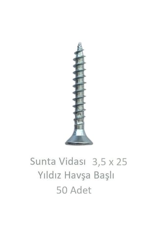 Adilon Sunta Vidası, 3,5 X 25 Mm, 50 Adet, Yhb Vida 3,5 x 25