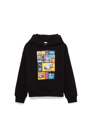 Cars Baskılı Erkek Çocuk Sweatshirt St08164 Siyah