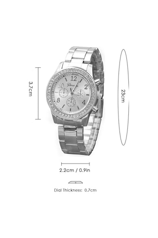 Vkemall Bayanlar İçin Güneş Altınlı Üç Gözlü Kol Saati - Akıllı Tasarımlı Stileş Dokunmatik Kadın Kol Saati - Gümüş Renk Diğer