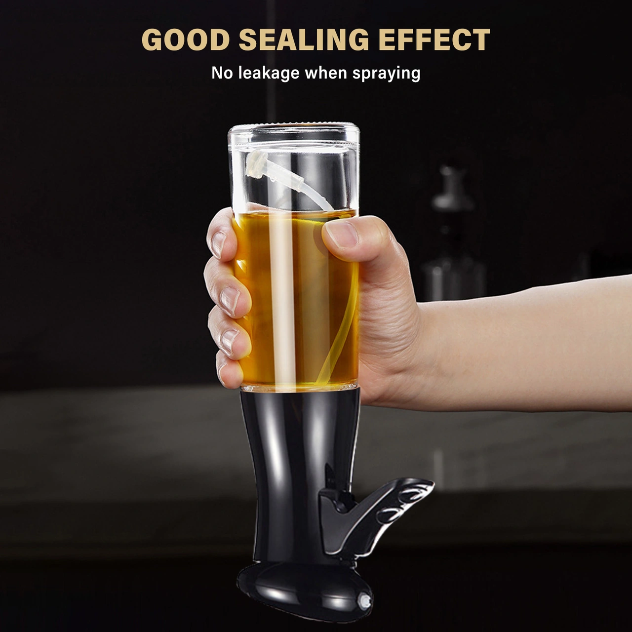 Youtek Siyah Cam Yağ Spreycisi 200ml - İnce Buharlı Nozzle, Anti Kayma Tabanlı, Mutfak, Izgaralar İçin Soya Sos, Sirke Depolama Ve Kontrolü Çok Renkli