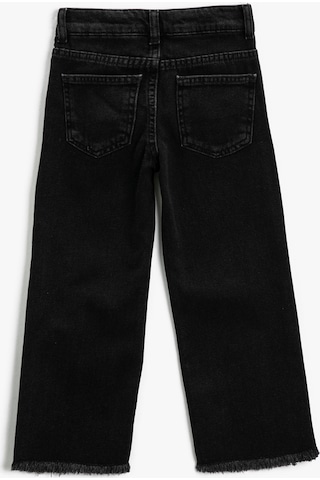 Koton Bol Paça Kot Pantolon Pamuklu Cepli - Boot Cut Jean Beli Ayarlanabilir Lastikli Siyah 3skg40017ad 3SKG40017AD999 Siyah