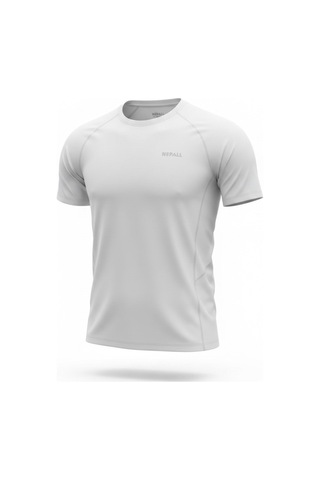 Nepall Pokalde Beyaz Spor Fit Tişört Beyaz Beyaz
