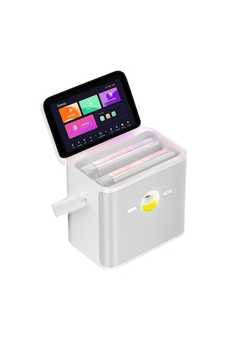 Ikarao Partybox Shell S3 80w Karaoke Bluetooth Hoparlör Seti, 7.1" Dahili Tablet, 2 Kablosuz Mikrofo