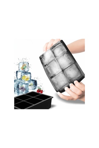 Buffer 6'lı Xl Küp Şeklinde Silikon Kolay Çıkabilen Buz Kalıbı Renkli